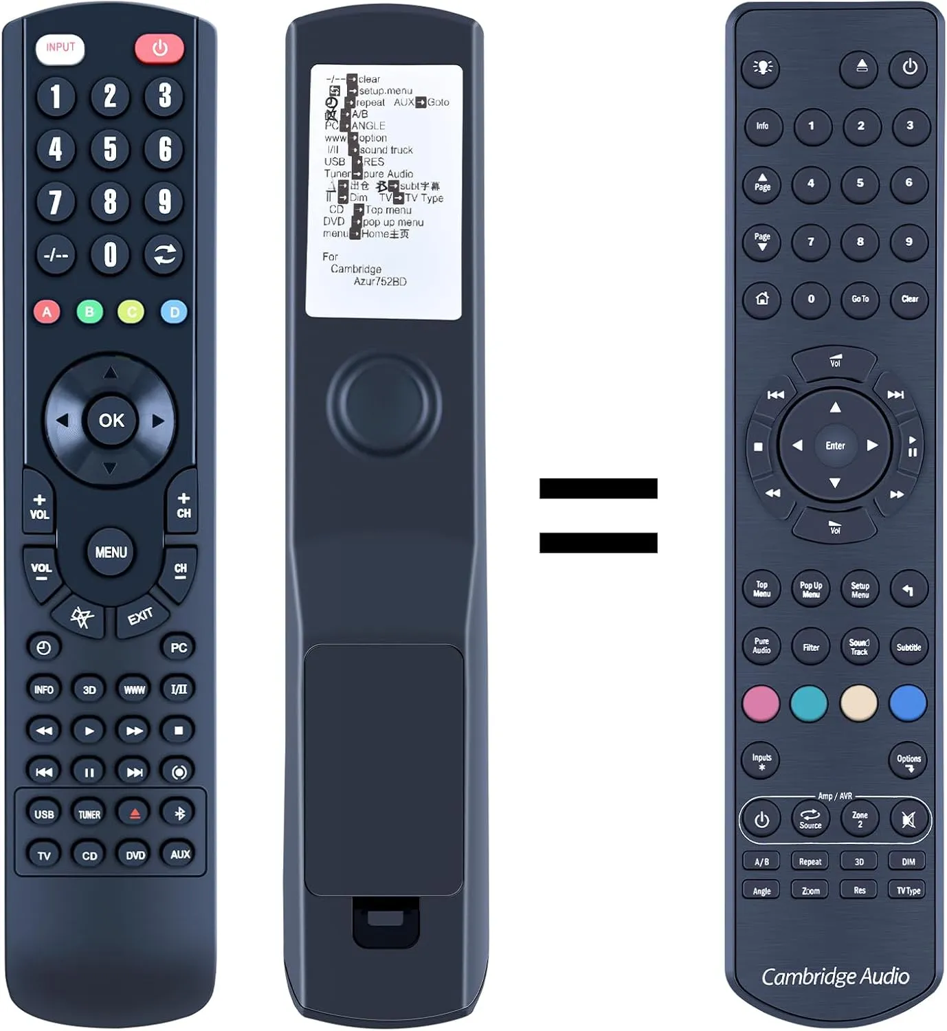 Replacement Remote Control fit for Cambridge Audio Azur 751BD Azur 651BD Azur 650BD Azur 752BD