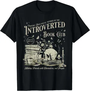 Retro Proud Anti Social Member Of Introverted Book Club T-Shirt