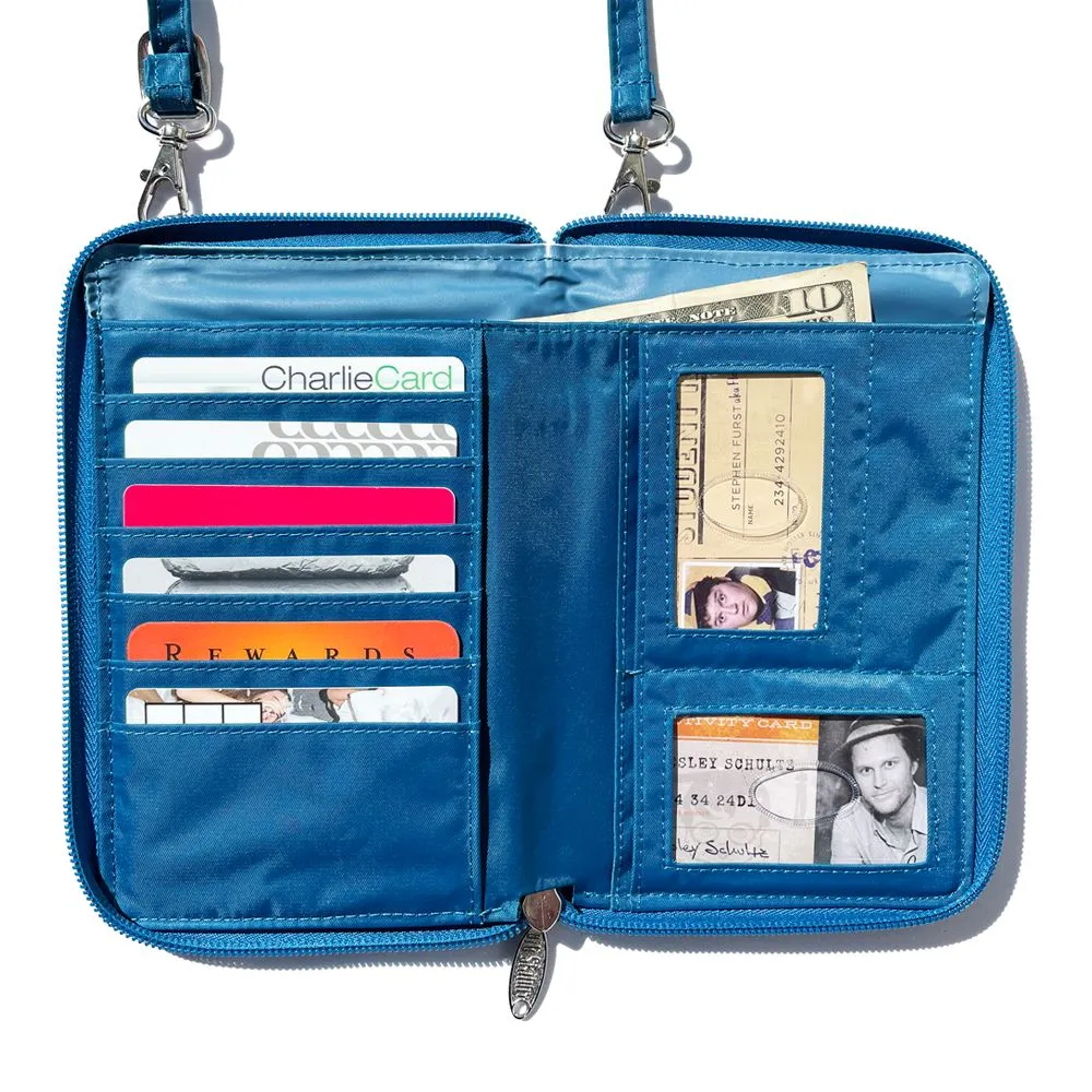 RFID Blocking Cambridge Crossbody Phone Wallet Ocean Blue