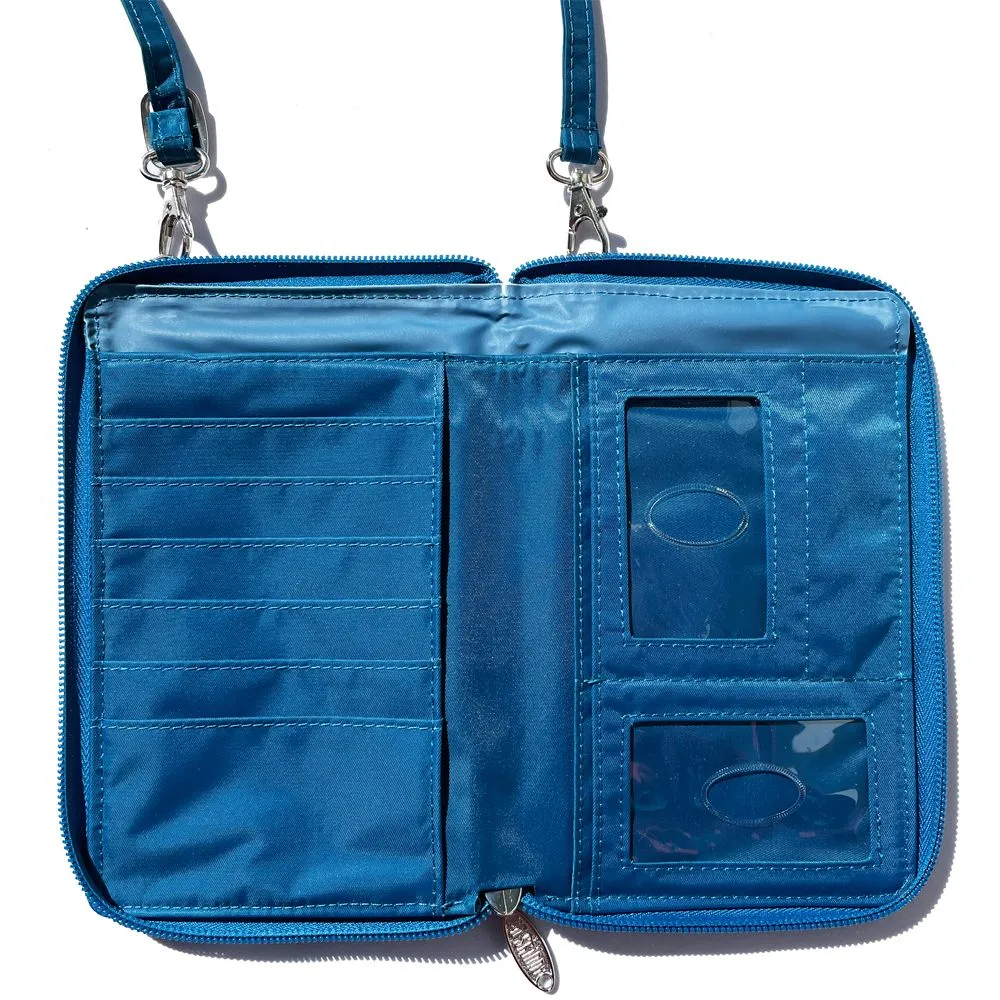 RFID Blocking Cambridge Crossbody Phone Wallet Ocean Blue