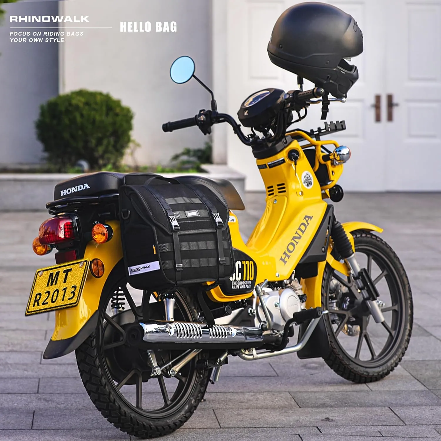 Rhinowalk Motorcycle Saddlebags 13L Waterproof Luggage Bags Quick Release Motorcycle Side Bags for Motorcycle Motorbike Travel (Black, 1 Pack), MTR2013-1