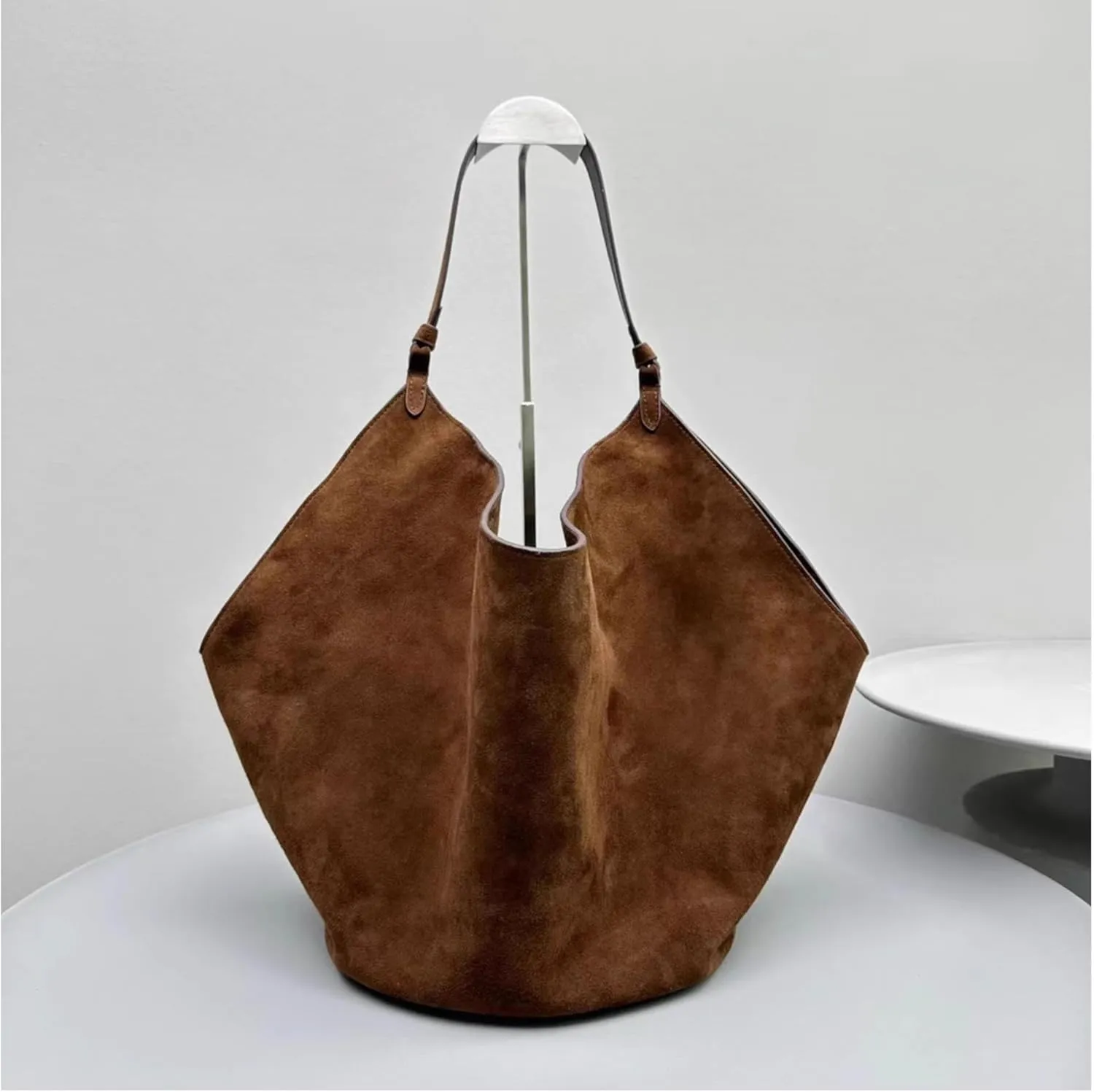 RICHTRUE Large Suede Tote Y2k Designer Handbag - 2024 Trend Faux Suede