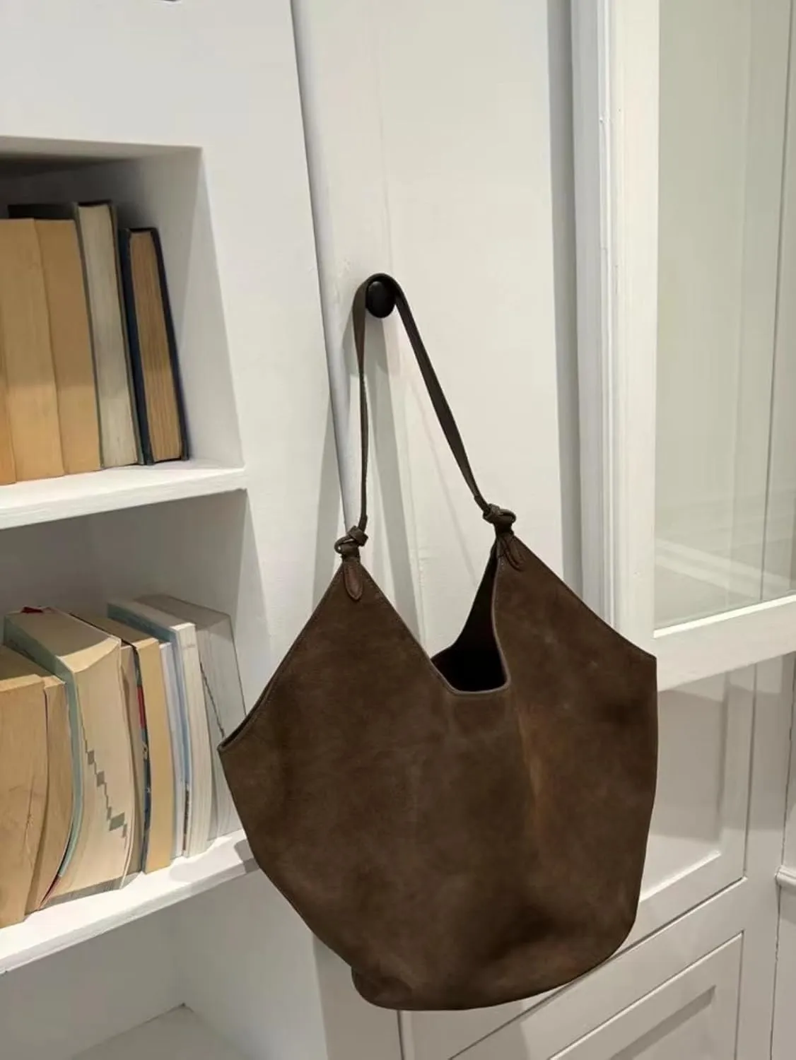 RICHTRUE Large Suede Tote Y2k Designer Handbag - 2024 Trend Faux Suede