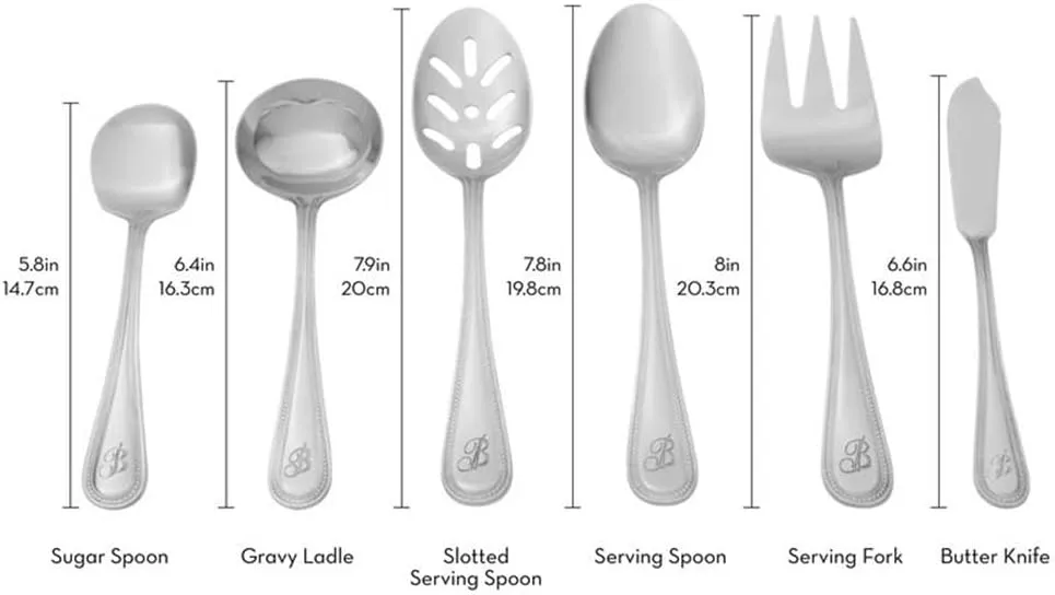RiverRidge Beaded Flatware Set - 46-Piece Silverware, 18/0 Stainless Steel Utensils Set for Daily Use & Special Occasions - Dishwasher Safe, Versatile Design