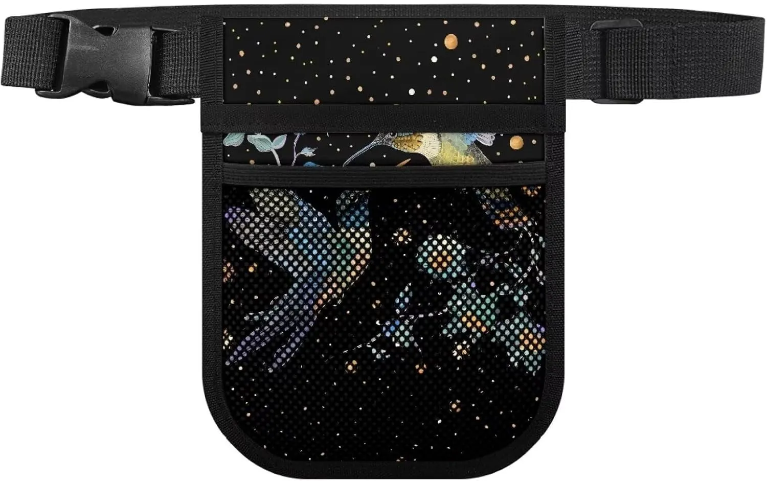 Rnyleeg Nurse Fanny Pack,Multi Compartment Nursing Fanny Pack with Gear Pocket,Utility Waist Bag for Work Supplies,Floral Hummingbird Print