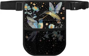Rnyleeg Nurse Fanny Pack,Multi Compartment Nursing Fanny Pack with Gear Pocket,Utility Waist Bag for Work Supplies,Floral Hummingbird Print