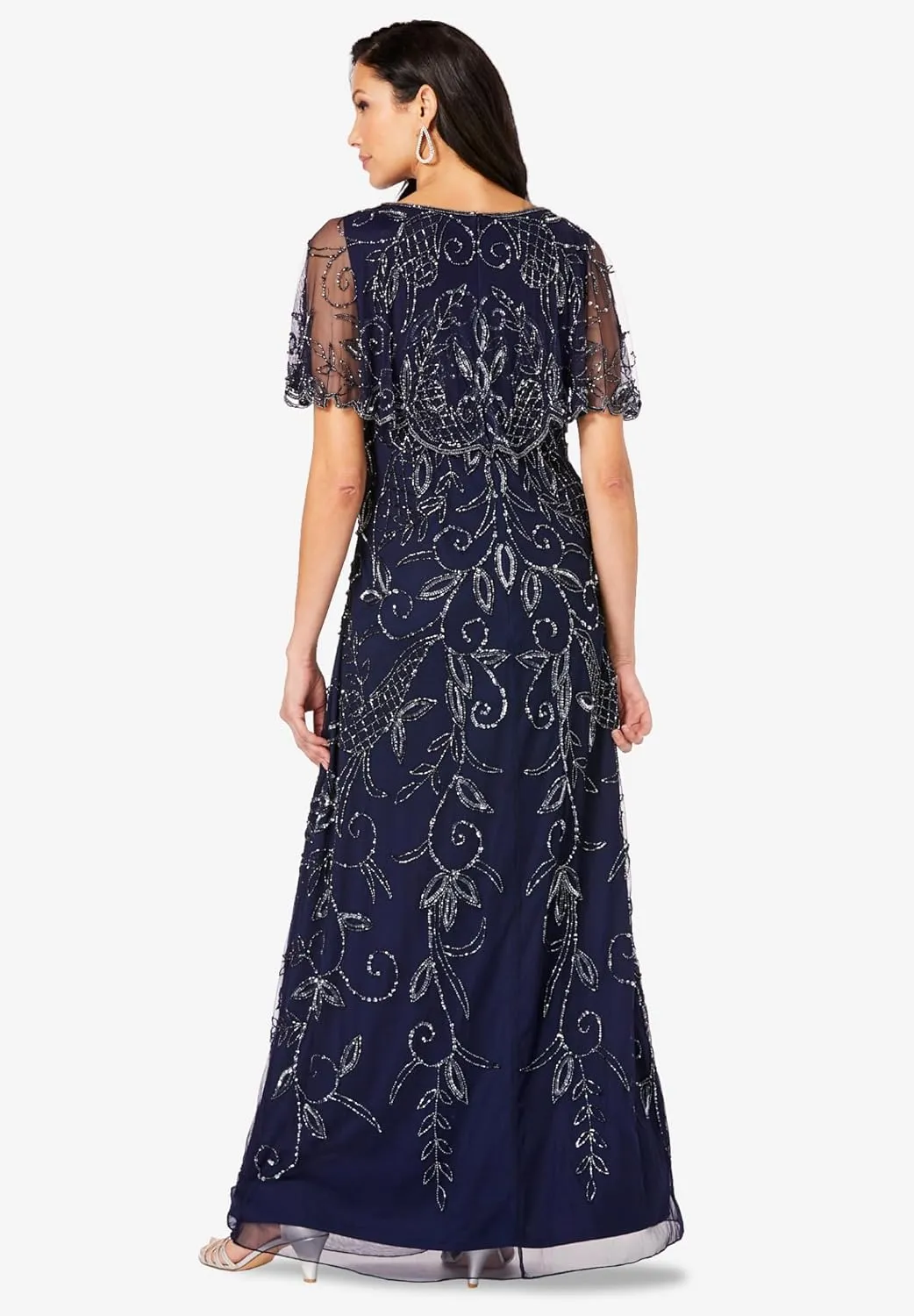 Roaman's Women's Plus Size Beaded Glam Maxi Dress