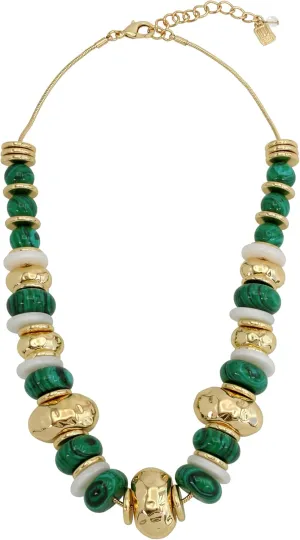 Robert Lee Morris Womens Mixed Beaded Statement Necklace