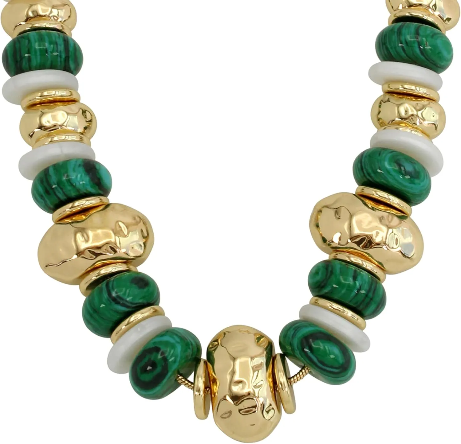 Robert Lee Morris Womens Mixed Beaded Statement Necklace
