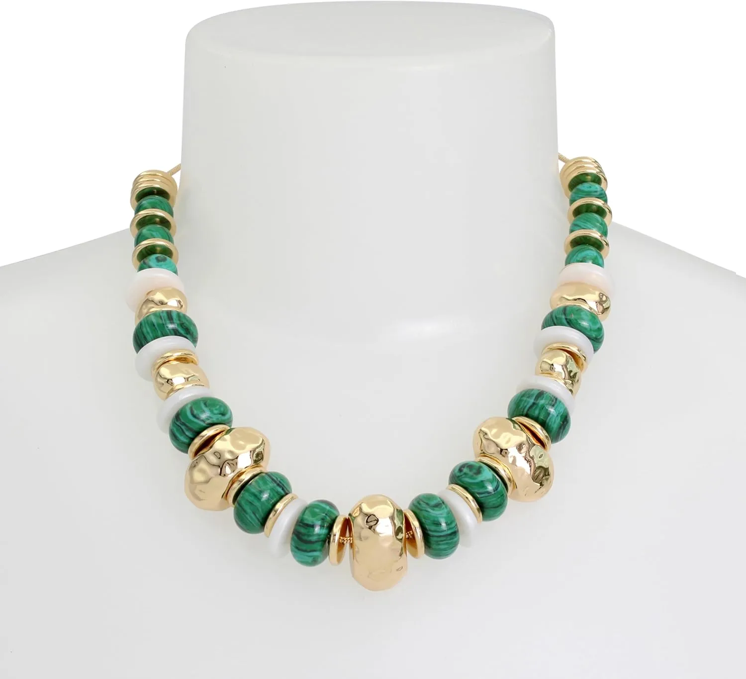 Robert Lee Morris Womens Mixed Beaded Statement Necklace
