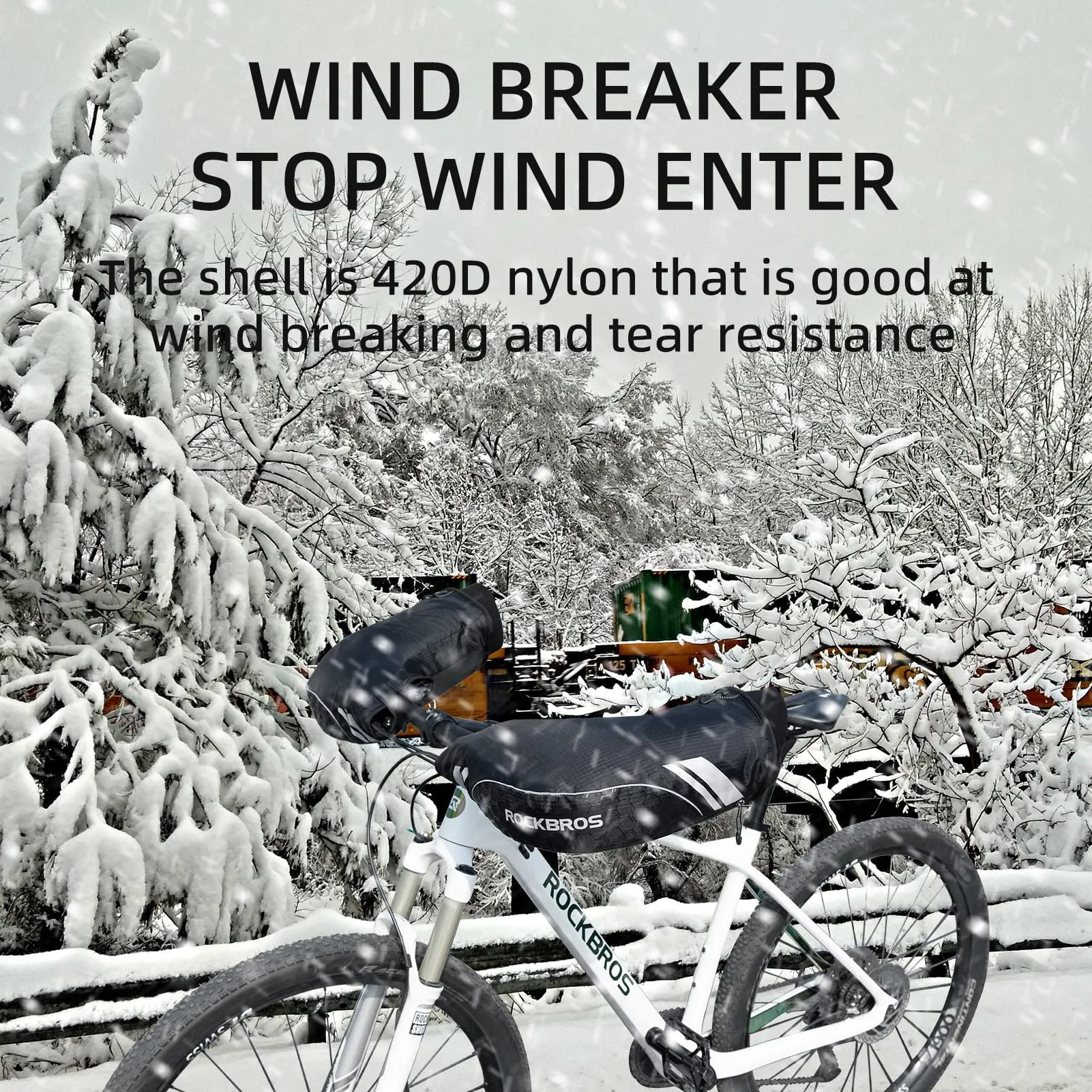 ROCKBROS Bike Handlebar Gloves Thermal Cycling Gloves Windproof Waterproof