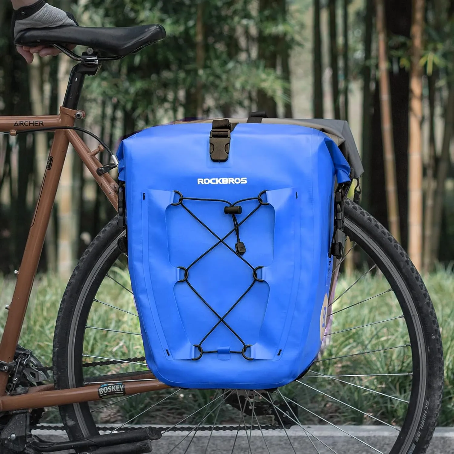 ROCKBROS Bike Panniers Waterproof Bike Rear Rack Bag Max 30L Large Capacity Bike Rear Panniers for Cycling Traveling Commuting