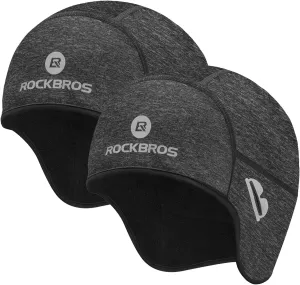 ROCKBROS Skull Cap Helmet Liner Winter Thermal Cycling Caps for Men Women Running Beanies Hat with Glasses Holes