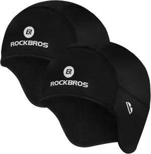 ROCKBROS Skull Cap Helmet Liner Winter Thermal Cycling Caps for Men Women Running Beanies Hat with Glasses Holes