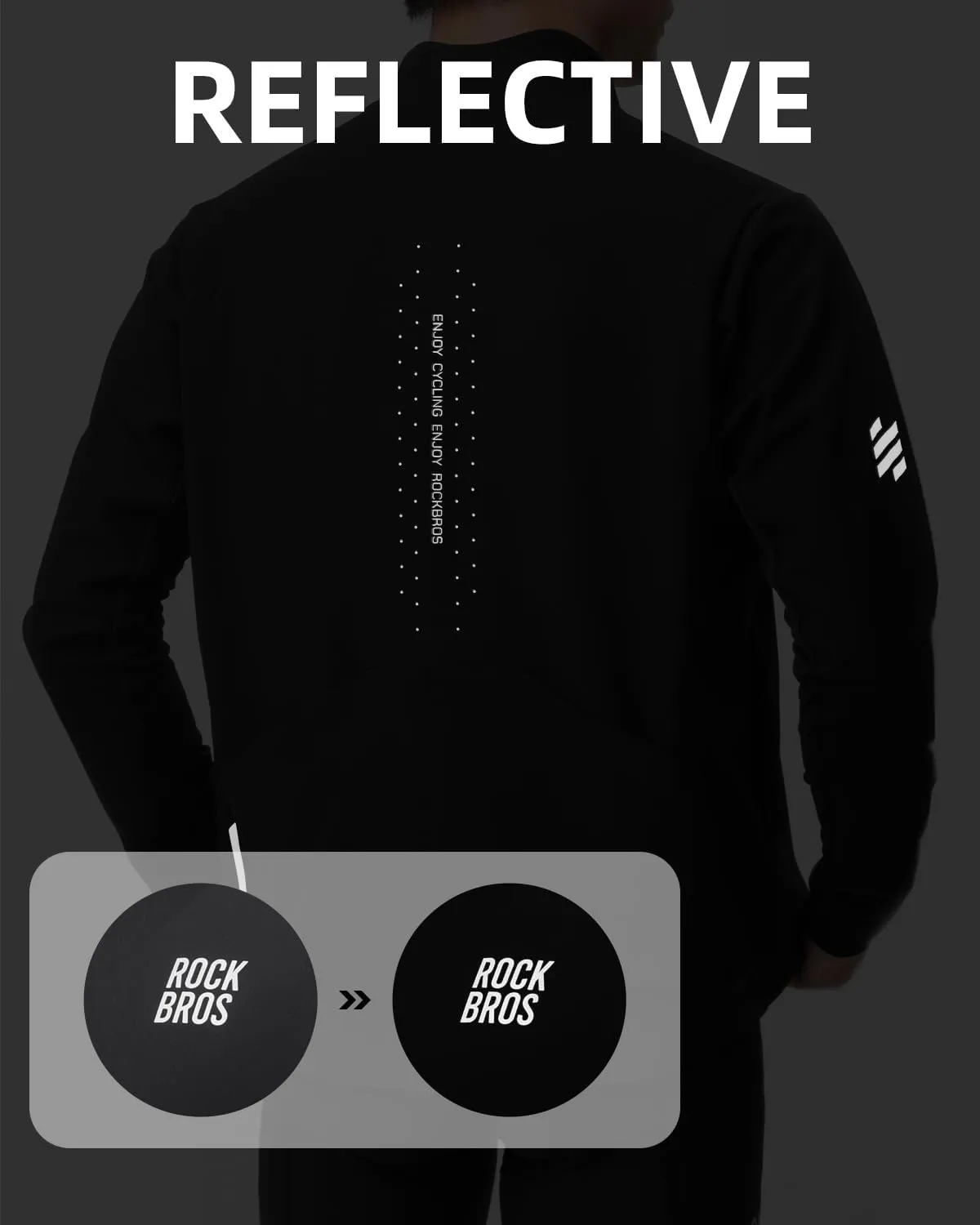 ROCKBROS Winter Cycling Jacket for Men Windbreaker Long Sleeve Bike Jacket Thermal Running Jacket for Cold Weather