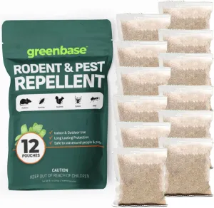 Rodent Repellent, Mouse Repellent Pouches, Mice Repellent Indoor, Rat Repellent for House, Extra-Strength Peppermint to Repel Mice and Rats, Mouse Deterrent Outdoor, Keep Mice Out of Camper - 12 Pack