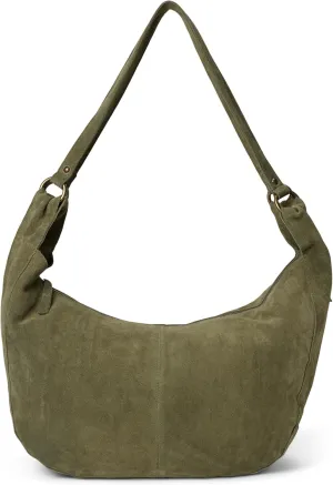 Roma Suede Tote, Olive Moss
