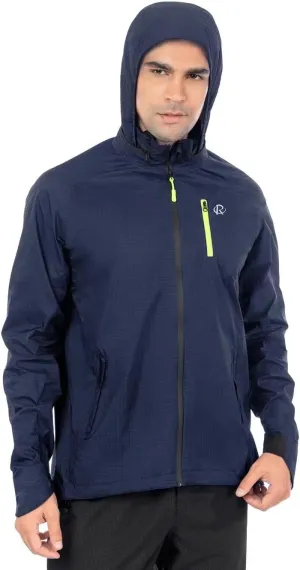 ROTTO Mens Cycling Rain Jacket Waterproof Windbreaker for Outdoor Hooded Packable Lightweight Reflective