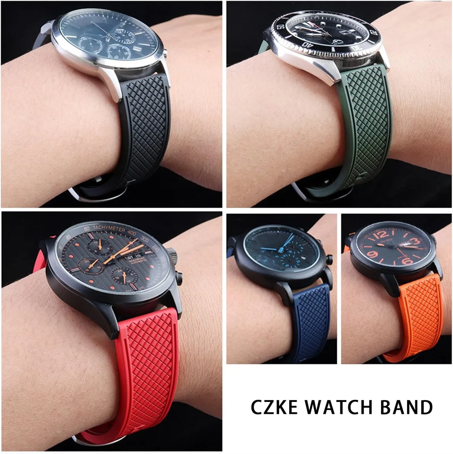 Rubber WatchBand 20m 22mm Quick Release Watch Replacement Strap Men WatchBands