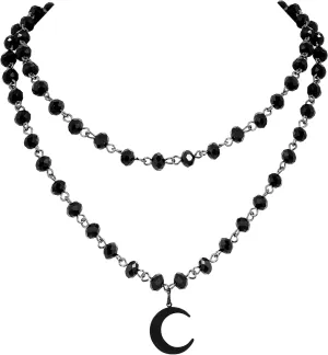 Sacina Gothic Layered Black Crescent Moon Choker, Black Moon necklace for Women, Gothic Goth Necklace, Goth Jewelry, Christmas Jewelry Gift for Women