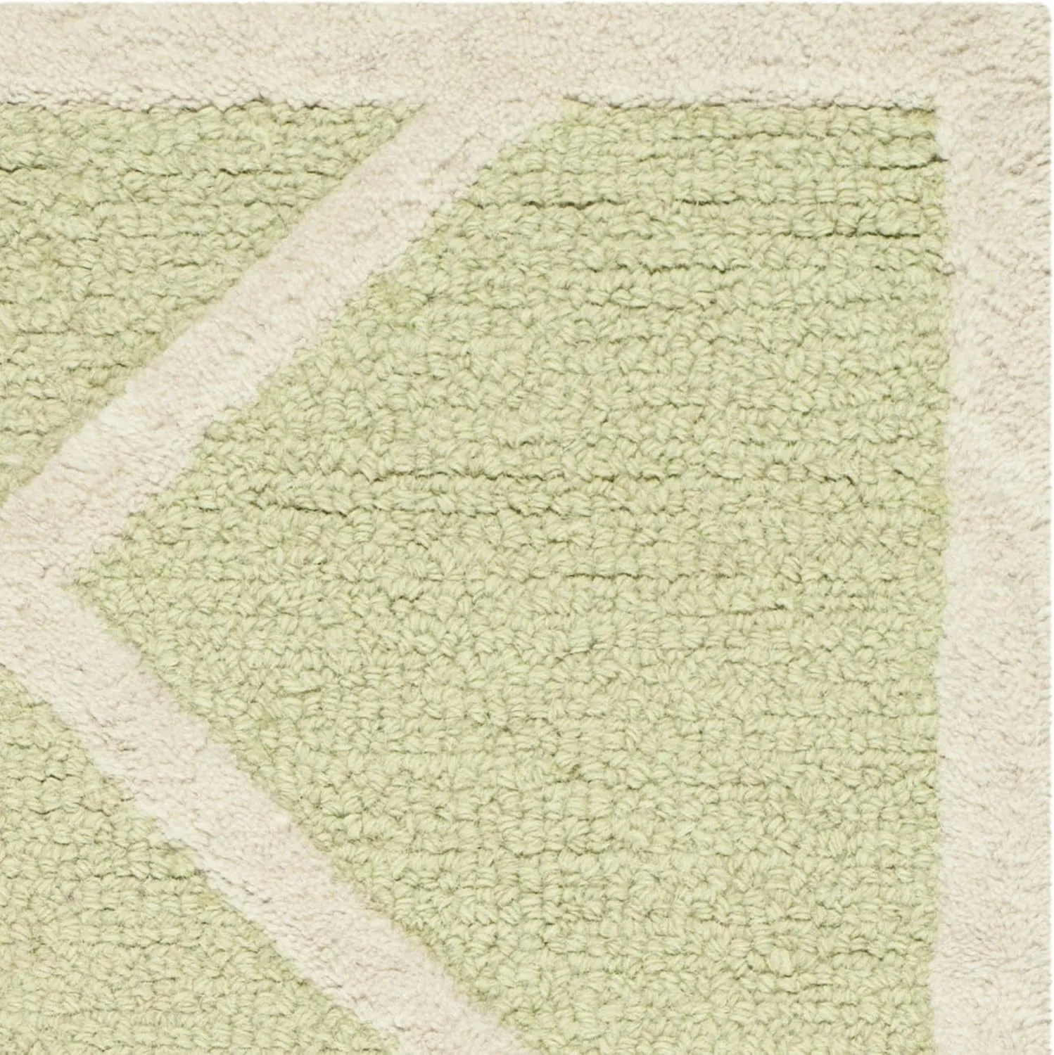 SAFAVIEH Cambridge Collection 2' x 3' Light Green / Ivory CAM136B Handmade Moroccan Trellis Premium Wool Accent Rug