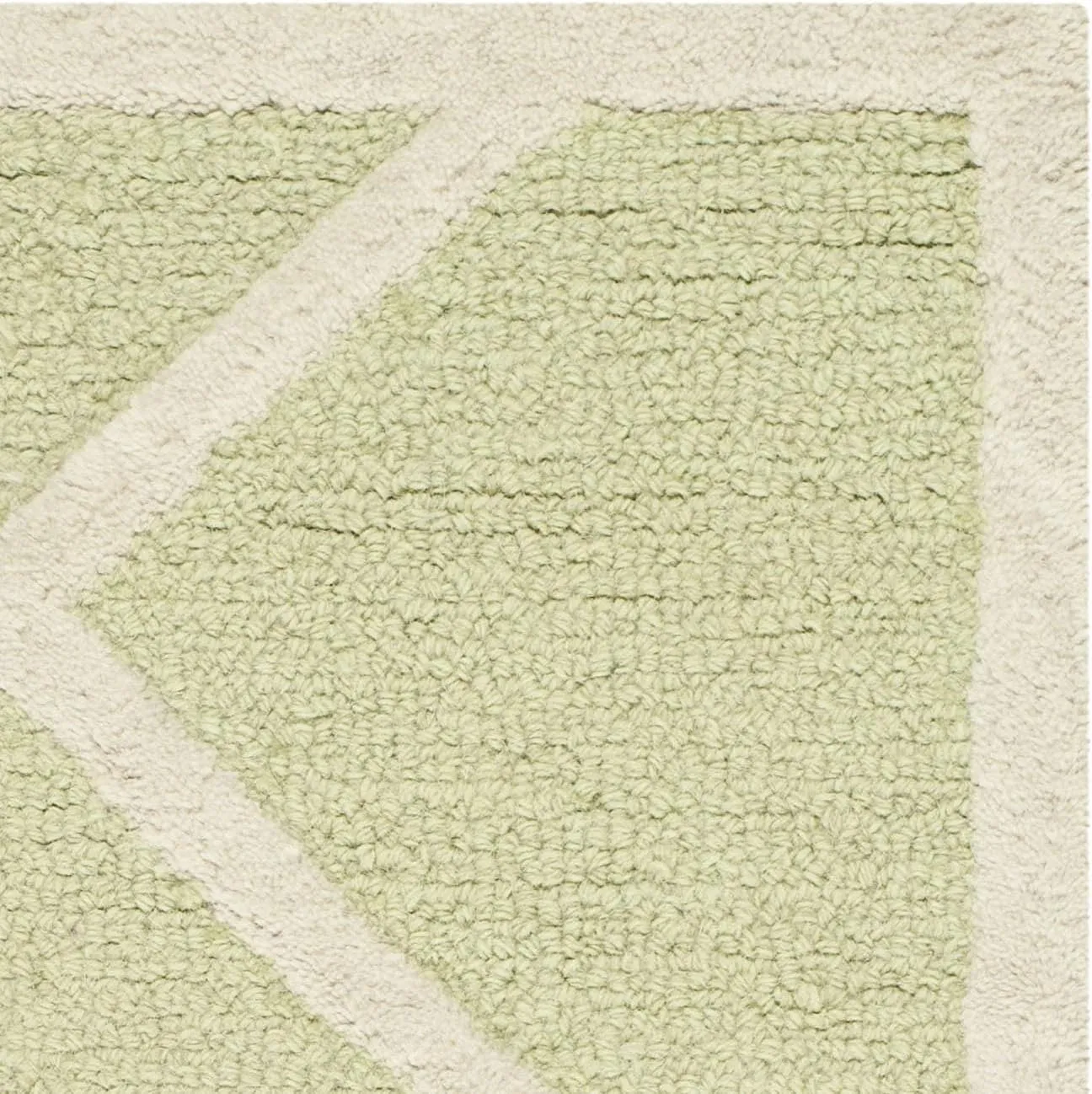 SAFAVIEH Cambridge Collection 2' x 3' Light Green / Ivory CAM136B Handmade Moroccan Trellis Premium Wool Accent Rug