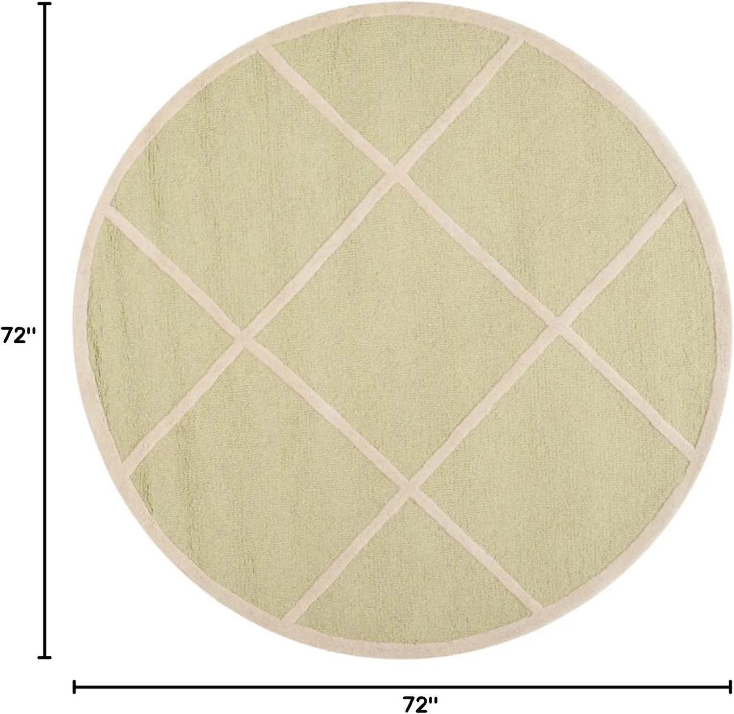 SAFAVIEH Cambridge Collection Area Rug - 6' Round, Black & Ivory, Handmade Moroccan Trellis Wool, Ideal for High Traffic Areas in Living Room, Bedroom (CAM136E)