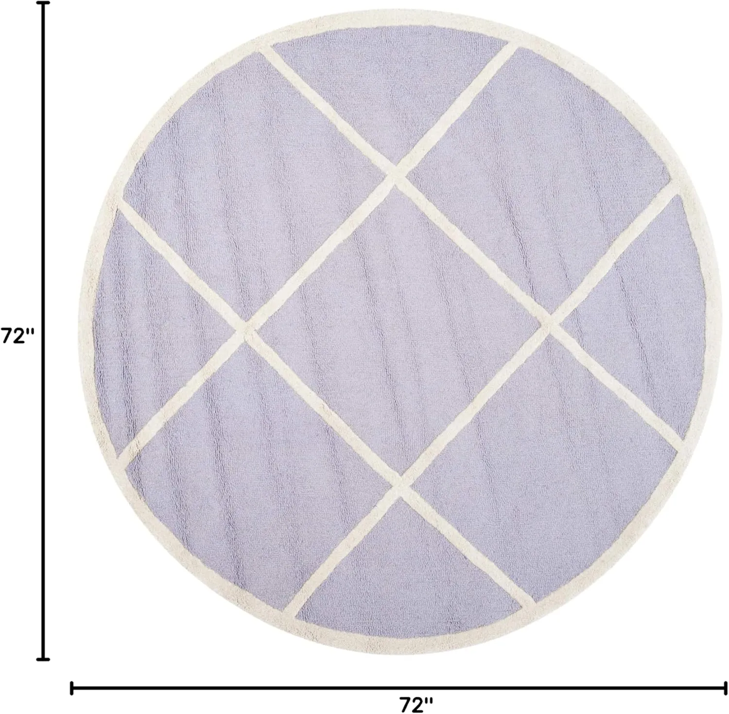 SAFAVIEH Cambridge Collection Area Rug - 6' Round, Lavender & Ivory, Handmade Moroccan Trellis Wool, Ideal for High Traffic Areas in Living Room, Bedroom (CAM136C)