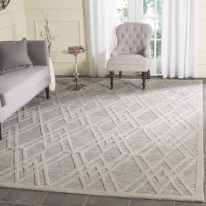 SAFAVIEH Cambridge Collection Area Rug - 8' x 10', Grey & Ivory, Handmade Moroccan Distressed Wool, Ideal for High Traffic Areas in Living Room, Bedroom (CAM729G)