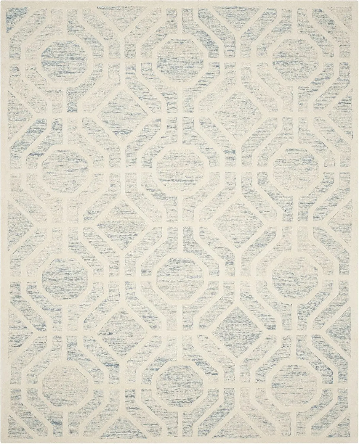 SAFAVIEH Cambridge Collection Area Rug - 8' x 10', Light Blue & Ivory, Handmade Moroccan Distressed Wool, Ideal for High Traffic Areas in Living Room, Bedroom (CAM726B)