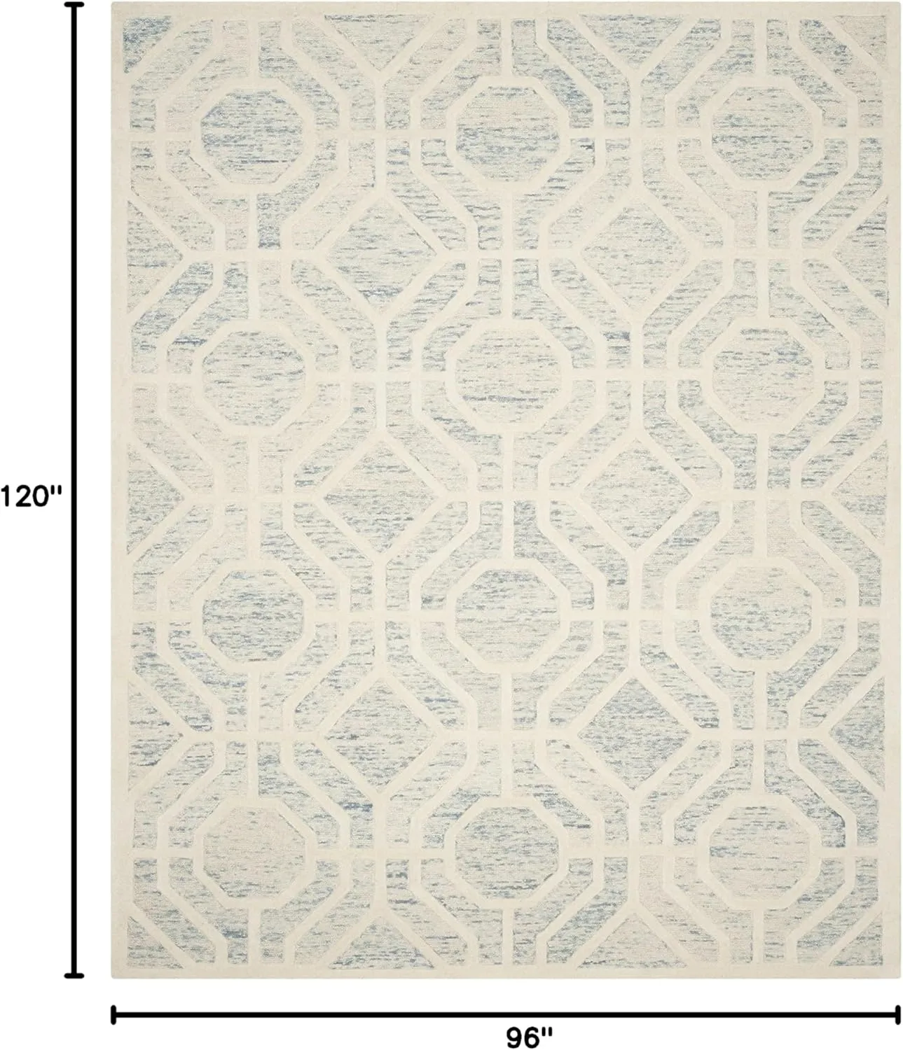 SAFAVIEH Cambridge Collection Area Rug - 8' x 10', Light Blue & Ivory, Handmade Moroccan Distressed Wool, Ideal for High Traffic Areas in Living Room, Bedroom (CAM726B)