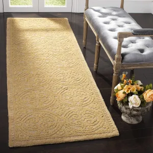 SAFAVIEH Cambridge Collection Runner Rug - 2'6" x 10', Light Gold & Dark Gold, Handmade Moroccan Wool, Ideal for High Traffic Areas in Living Room, Bedroom (CAM233A)
