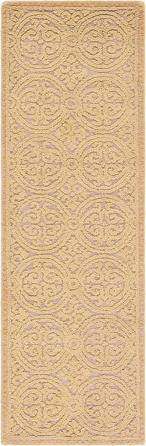 SAFAVIEH Cambridge Collection Runner Rug - 2'6" x 10', Light Gold & Dark Gold, Handmade Moroccan Wool, Ideal for High Traffic Areas in Living Room, Bedroom (CAM233A)