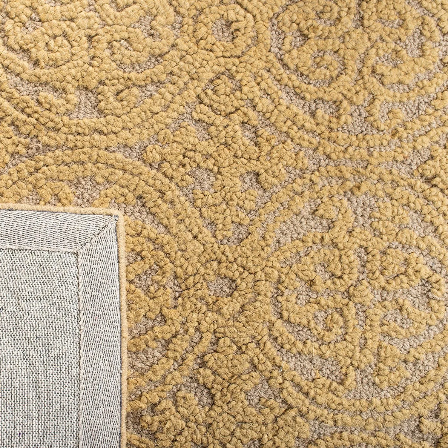 SAFAVIEH Cambridge Collection Runner Rug - 2'6" x 10', Light Gold & Dark Gold, Handmade Moroccan Wool, Ideal for High Traffic Areas in Living Room, Bedroom (CAM233A)