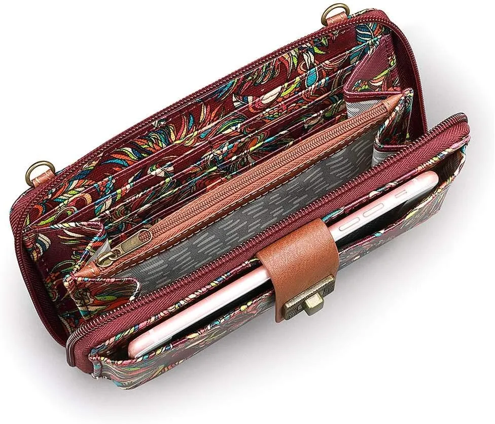 Sakroots Artist Circle Smartphone Crossbody in Eco Twill, Detachable Wristlet Strap