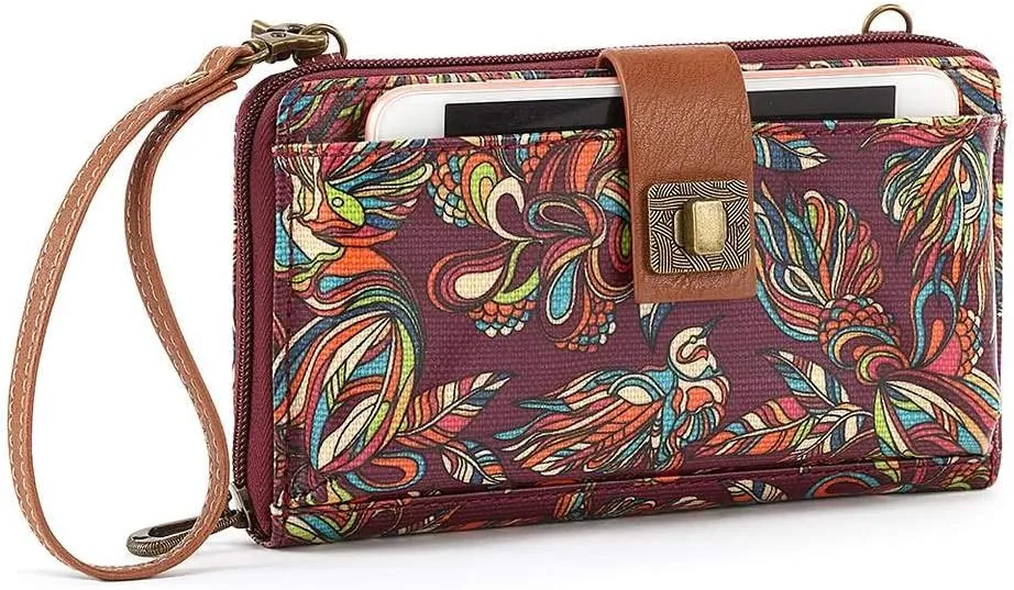 Sakroots Artist Circle Smartphone Crossbody in Eco Twill, Detachable Wristlet Strap