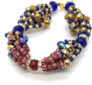 Santeria Beaded Ilde de Maso con Dos Orishas. Beaded Bracelets for Women or Men. Yoruba Religion, Lucumi