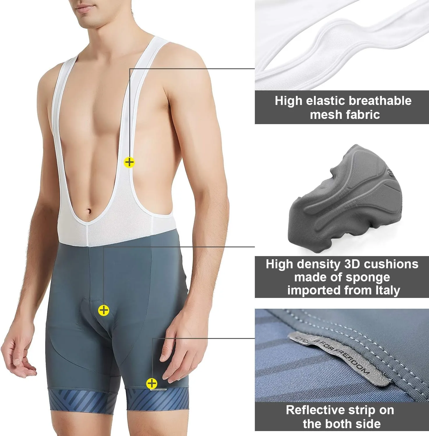 Santic Cycling Bib Shorts Men Padded Cycling Bib Tights Men Bike Bibs with Pocket
