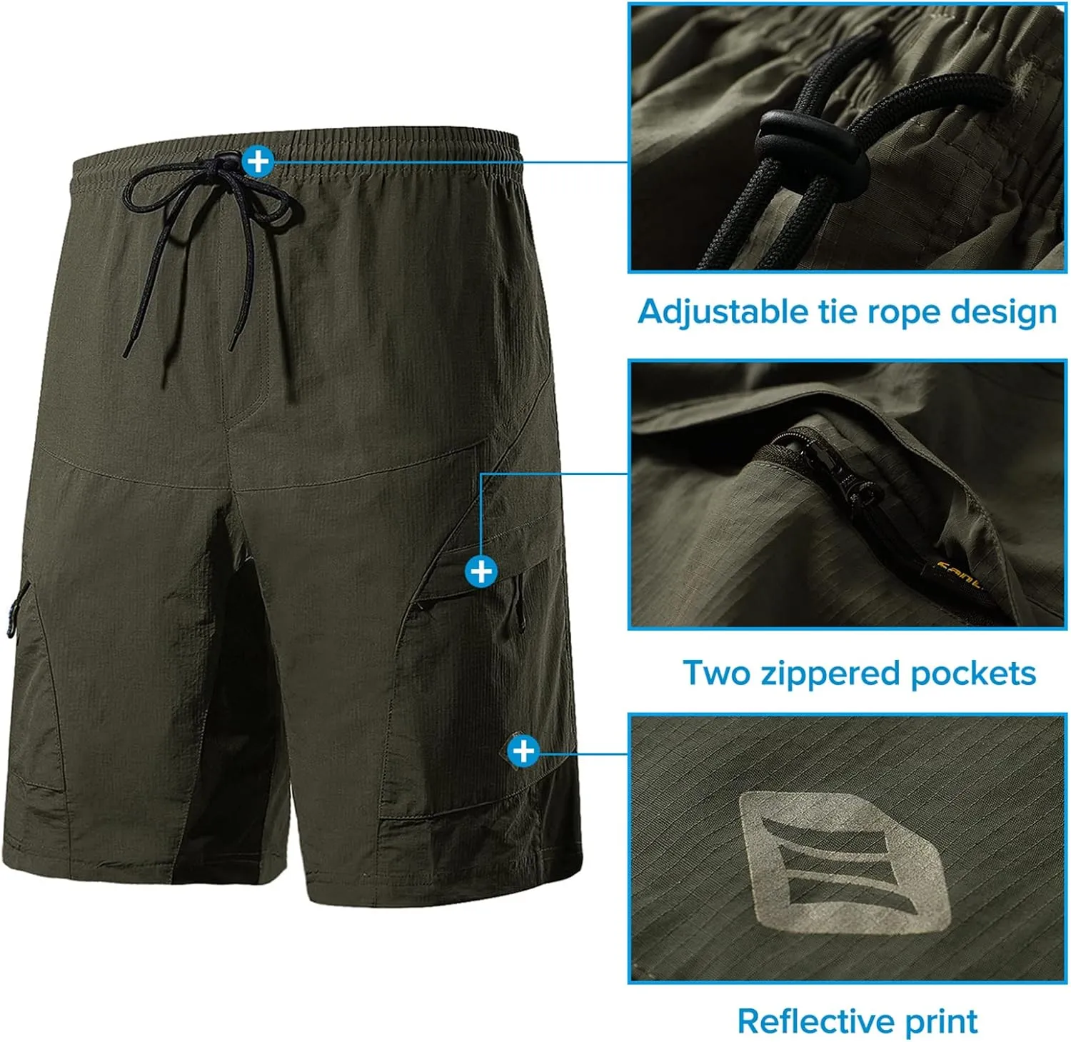 Santic Men's 3D Padded Mountain Bike Shorts Lightweight Cycling MTB Shorts