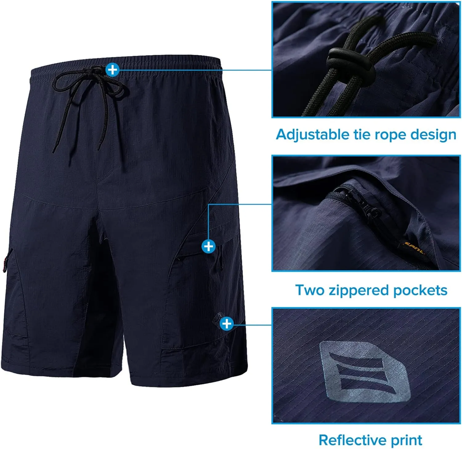 Santic Men's 3D Padded Mountain Bike Shorts Lightweight Cycling MTB Shorts