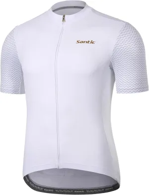 Santic Men's Cycling Jersey Short Sleeve Tops Pro Road Bike Shirt Full Zipper UPF 50  MTB Jersey with Pockets