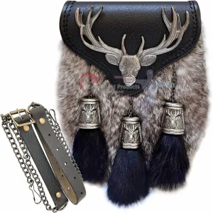 Scottish Kilt Semi Dress Sporran Semi Stag Sporran Antique Unique Stag.450……