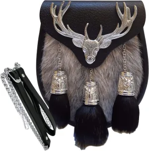 Scottish Kilt Semi Dress Sporran Semi Stag Sporran Antique Unique Stag.450……