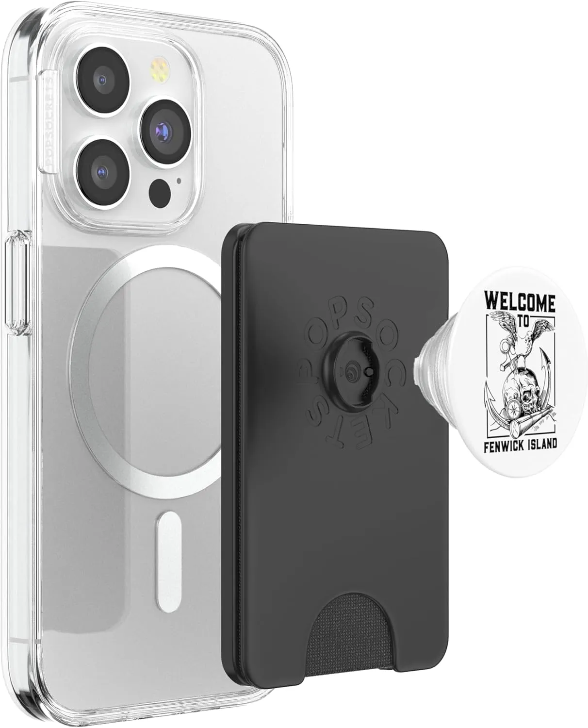 Seagull on skull - Fenwick Island PopSockets PopWallet for MagSafe