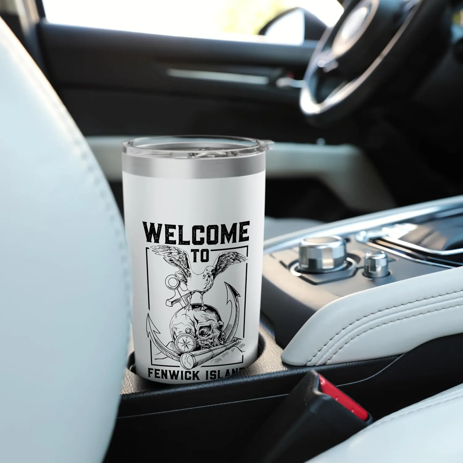 Seagull on skull - Fenwick Island Stainless Steel Insulated Tumbler