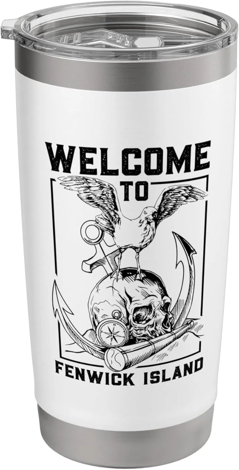 Seagull on skull - Fenwick Island Stainless Steel Insulated Tumbler