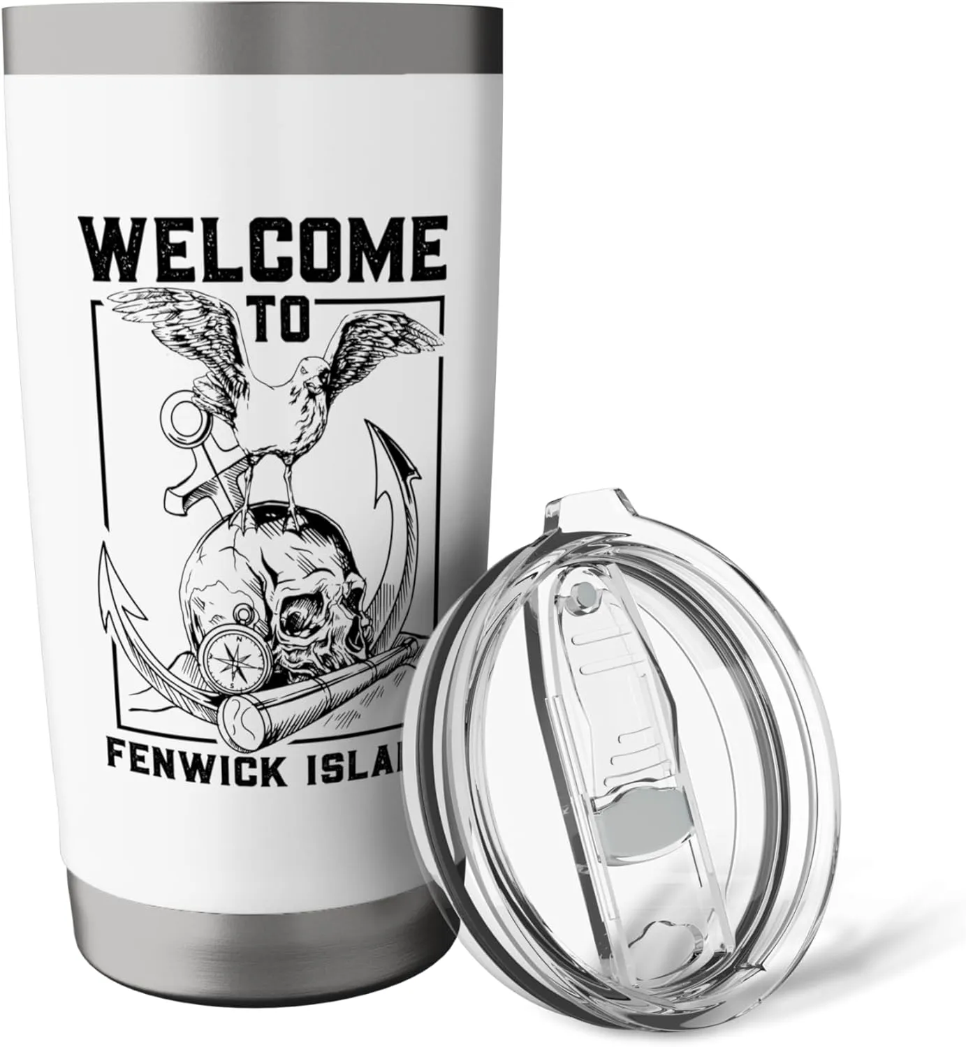 Seagull on skull - Fenwick Island Stainless Steel Insulated Tumbler