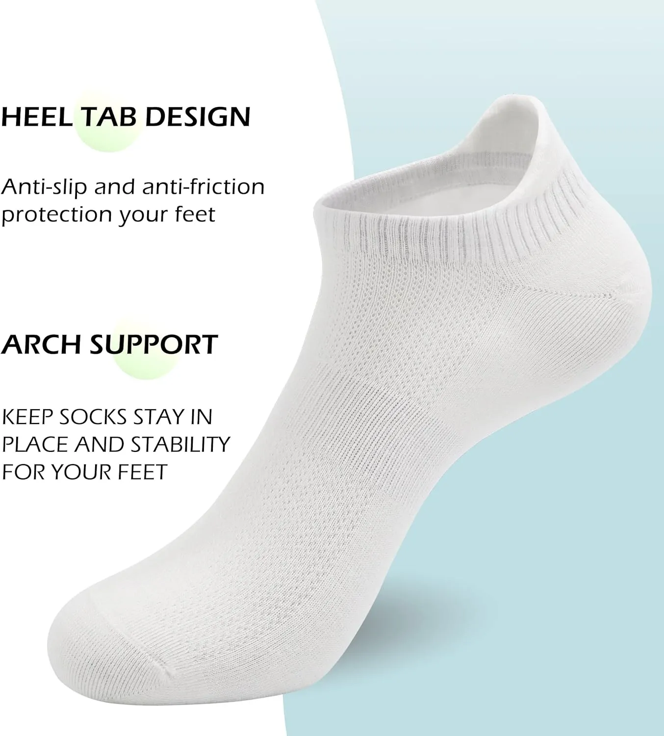 SERISIMPLE Women Ultra Thin Socks Viscose Bamboo Low Cut No Show Ventilating Ankle Anti Odor Arch Support Mesh Socks 5 Pairs