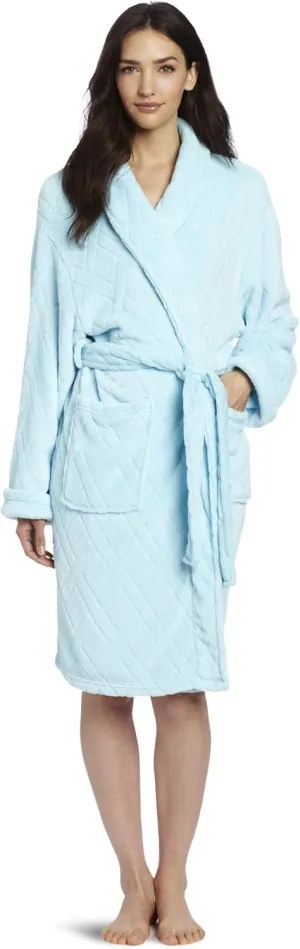 Seven Apparel Hotel Spa Collection Basket Weave Embossed Bathrobe, Green