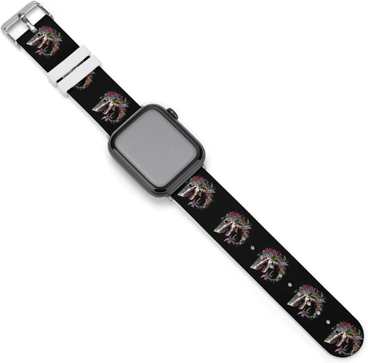 Shark Sugar Skull Mexico Dia De Los Sport Silicone Watch Band Compatible with Iwatch Quick Release Replacement Strap